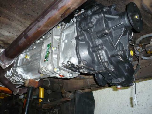 Dual transfer cases installed to G52 gearbox on Hilux.JPG