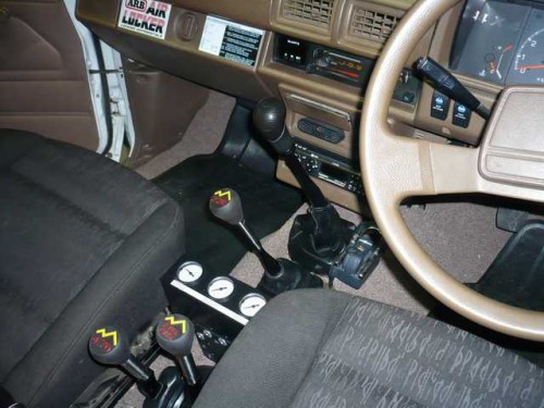 Hilux 80mm gear stick extensions installed.JPG