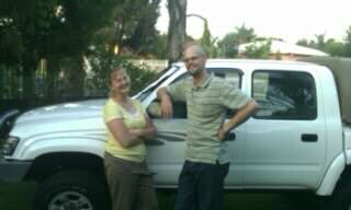 Just to show how high he stands, I'm almost 2m tall! and my wife loves my bakkie aswel!!