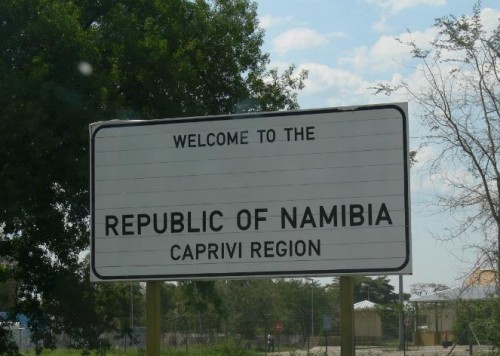 Grenspos tussen Botswana en Namibie (Caprivi)