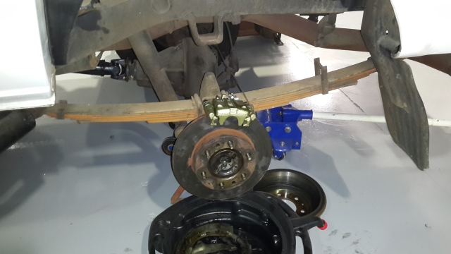 Front disc moved to rear with Audi Caliper , bracket to mount caliper still to be made